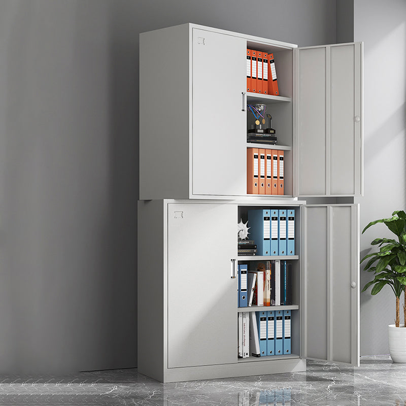 Contemporary File Cabinets Metal Frame Solid Color Fireproof Vertical File Cabinet Office