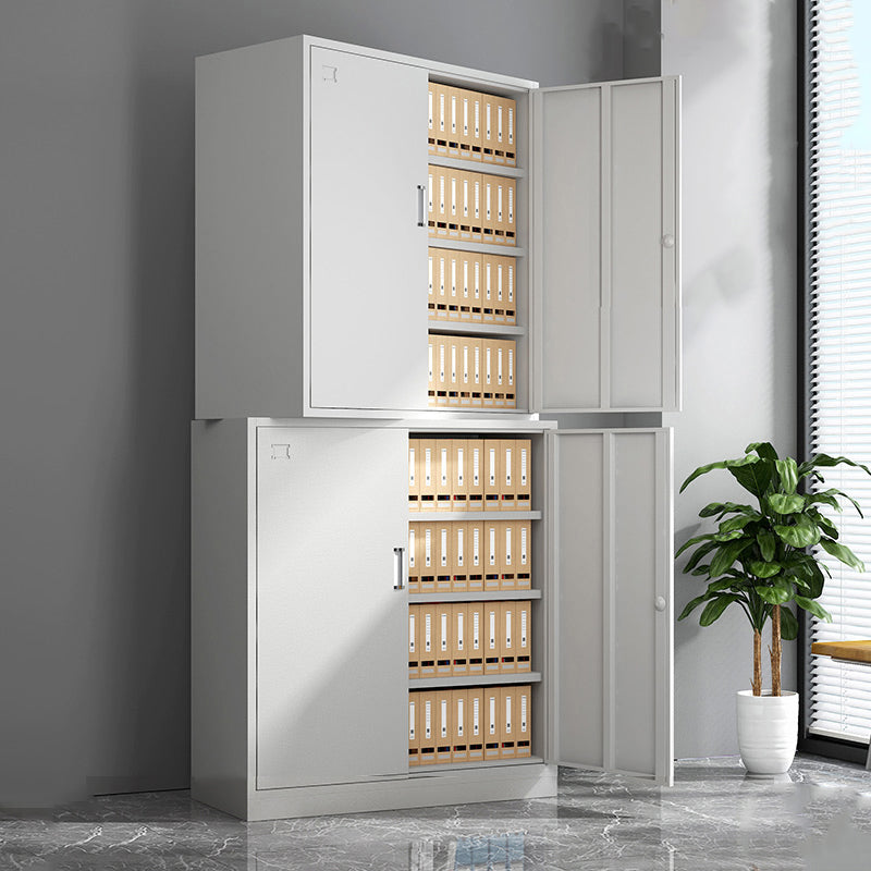 Contemporary File Cabinets Metal Frame Solid Color Fireproof Vertical File Cabinet Office