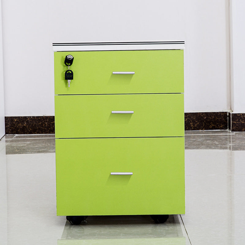 Modern Cabinet Wood with Locking Drawers Filing Cabinet on Castors