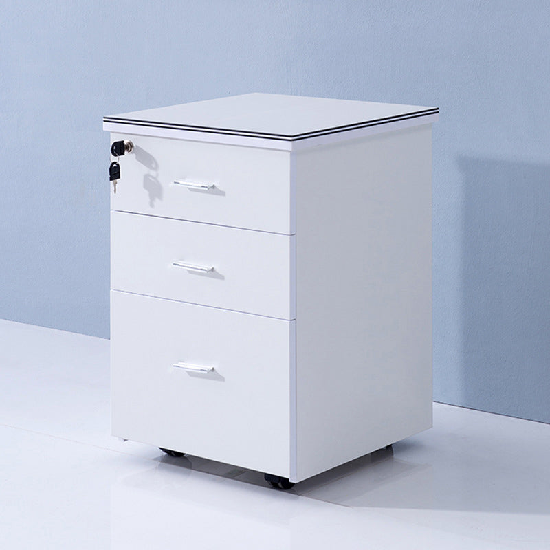 Modern Cabinet Wood with Locking Drawers Filing Cabinet on Castors