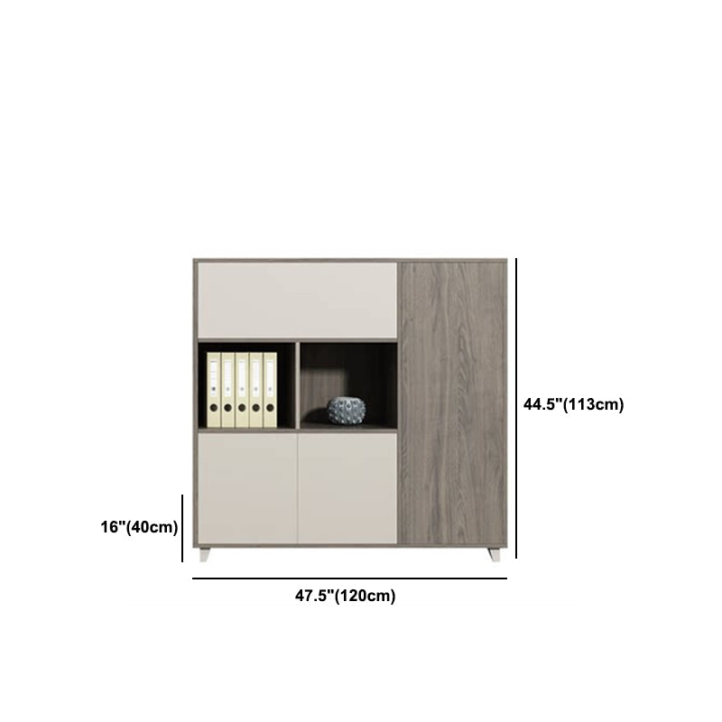 Modern Woos File Cabinet Khaki Tone Color Block Filing Cabinet for Home Office