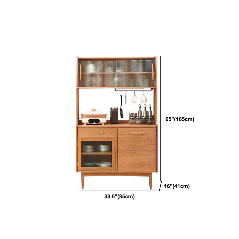 Modern Pine Dining Hutch Standard 16" W Hutch Cabinet for Dining Room