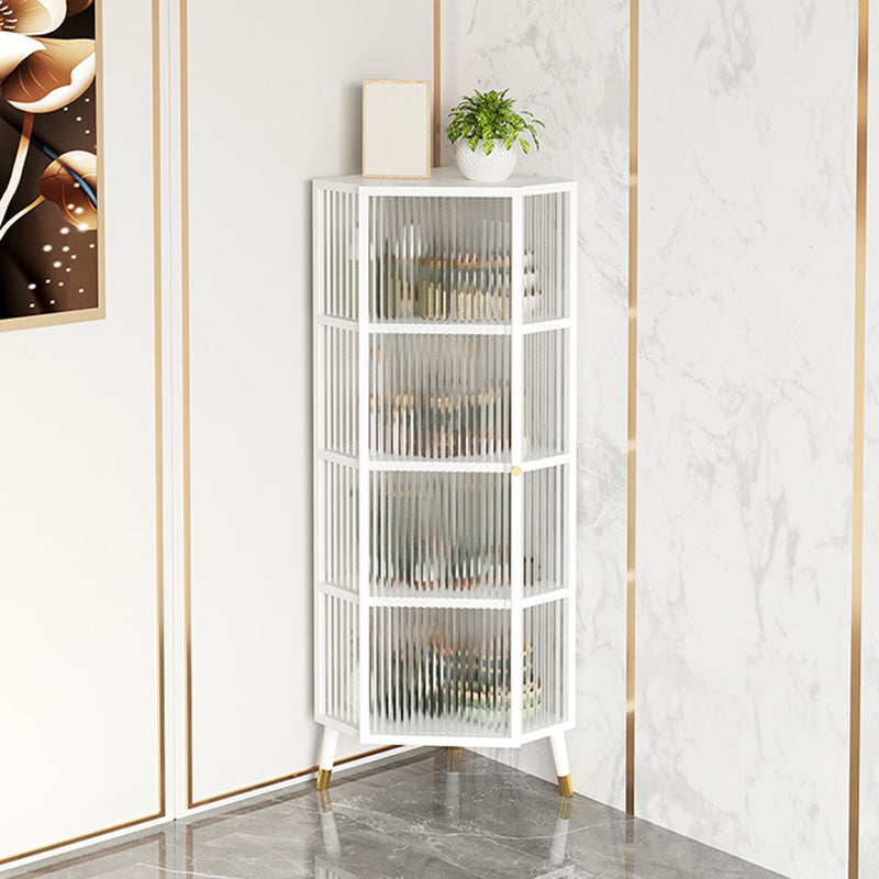 Modern Corner Display Cabinet Glass Door Storage Cabinet for Living Room