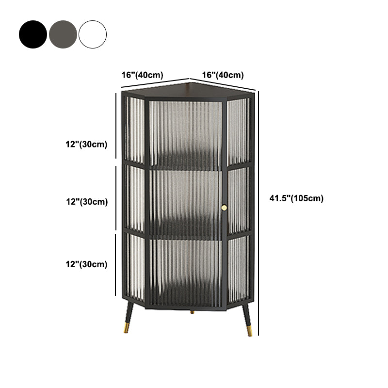 Modern Corner Display Cabinet Glass Door Storage Cabinet for Living Room