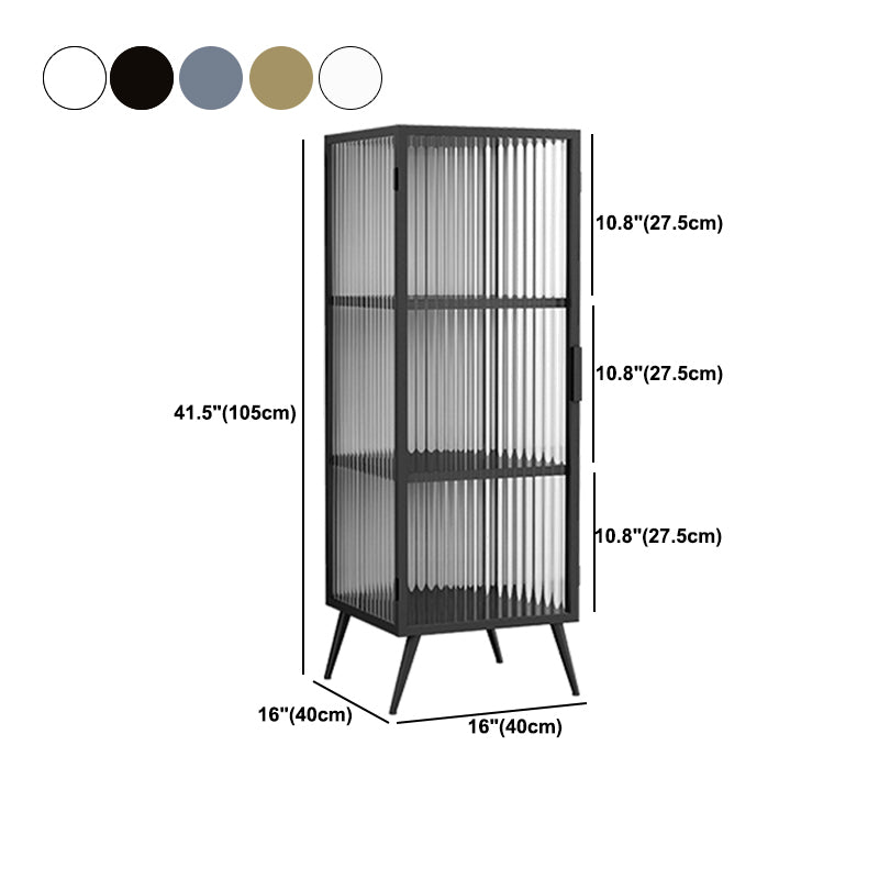 Metal Modern Display Stand Glass Doors Display Cabinet for Living Room