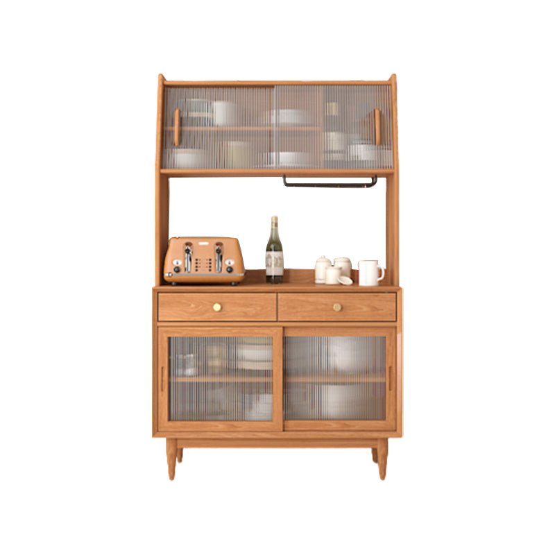 Contemporary Dining Hutch Glass Door Hutch Cabinet for Kitchen