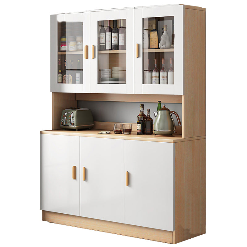 Modern Faux Wood Dining Hutch Standard 13.5" W Hutch Cabinet with Doors