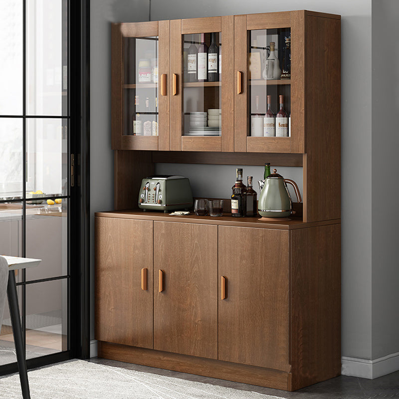 Modern Faux Wood Dining Hutch Standard 13.5" W Hutch Cabinet with Doors