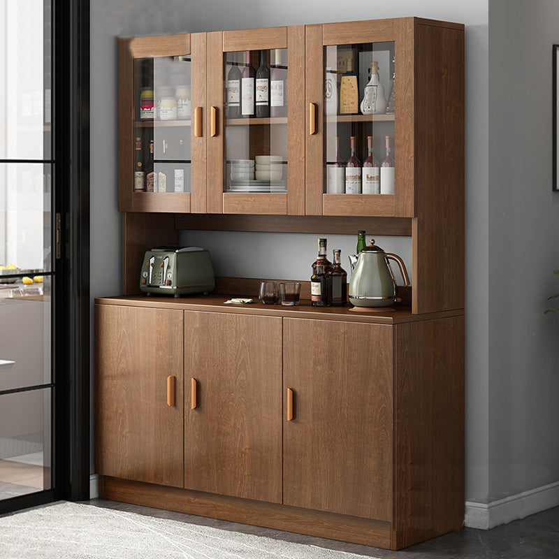 Modern Faux Wood Dining Hutch Standard 13.5" W Hutch Cabinet with Doors