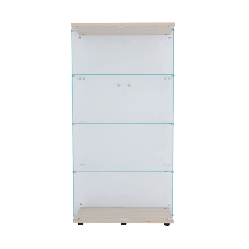 Tempered Glass Curio Cabinet Modern Display Cabinet for Bedroom, 64"H X 14.5"W