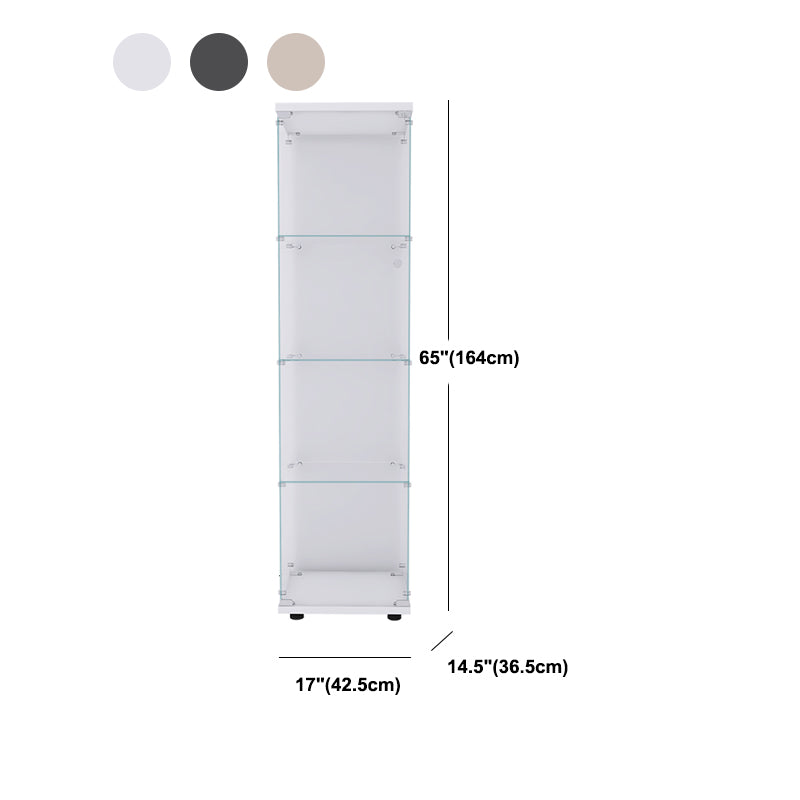 Tempered Glass Curio Cabinet Modern Display Cabinet for Bedroom, 64"H X 14.5"W