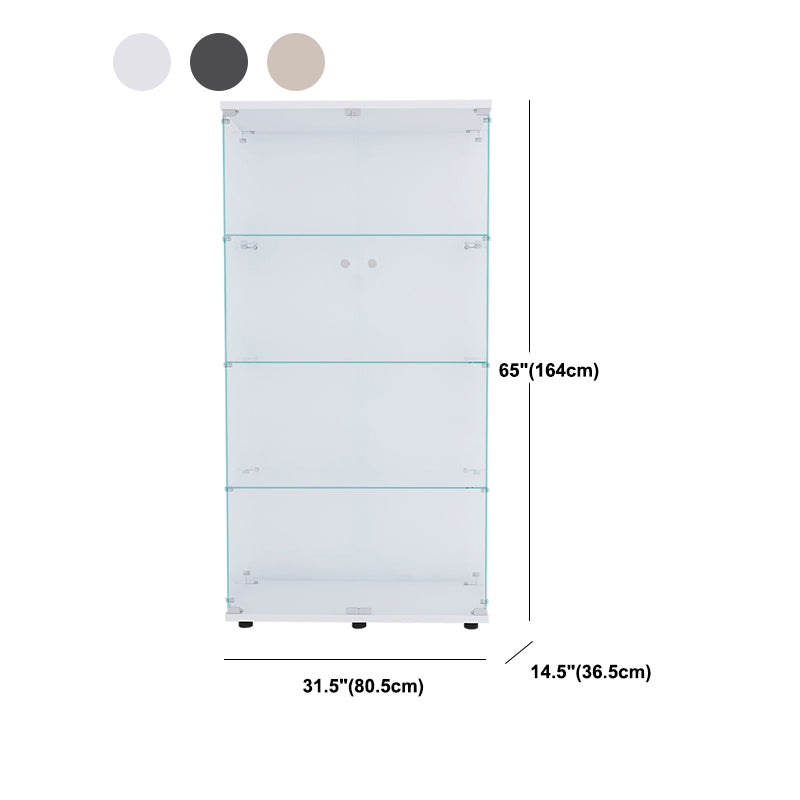 Tempered Glass Curio Cabinet Modern Display Cabinet for Bedroom, 64"H X 14.5"W