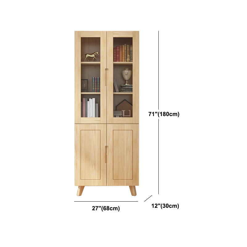 12" Wide Dining Hutch Modern Pine 2-Door Hutch Cabinet for Dining Room