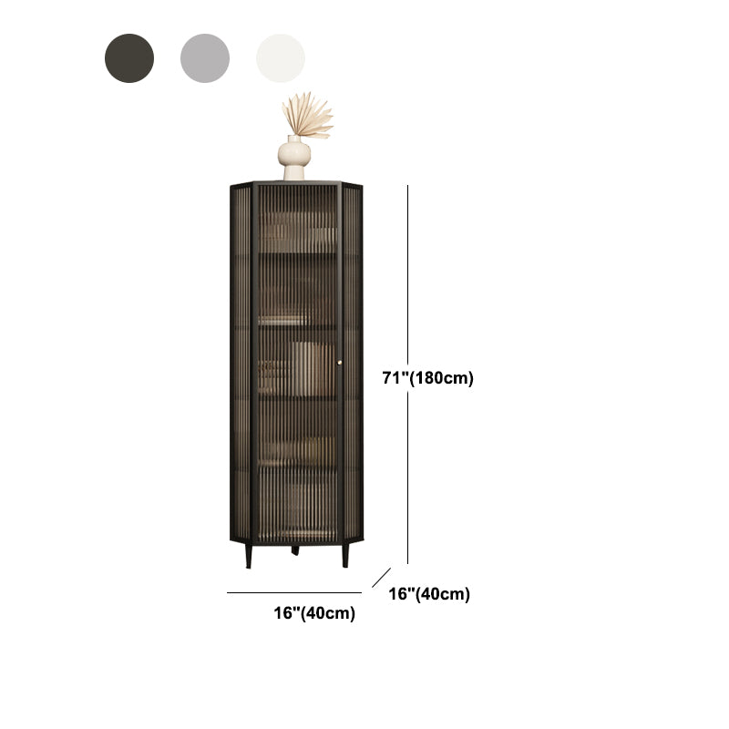 71"H Storage Cabinet Glass Door Display Cabinet for Living Room