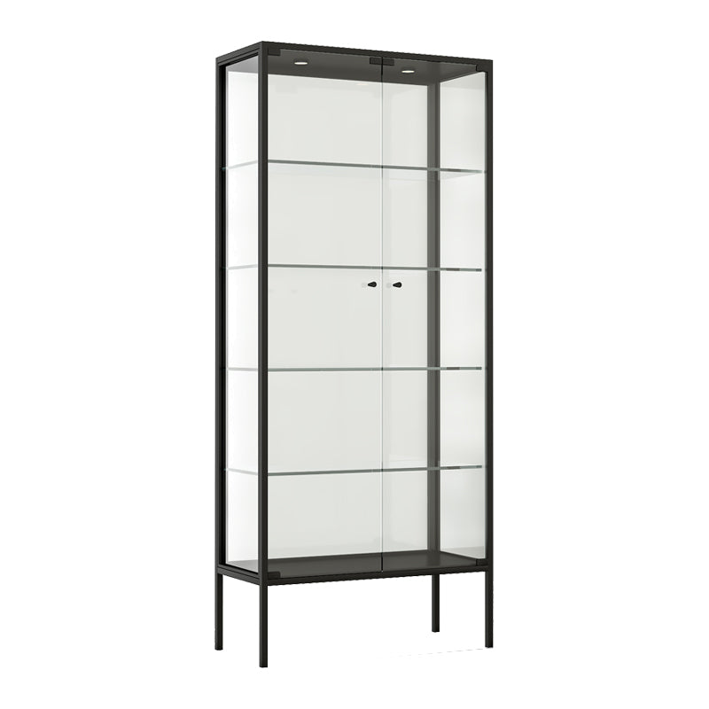 Modern Steel Curio Cabinet Standard 14" W Cabinet for Dining Room