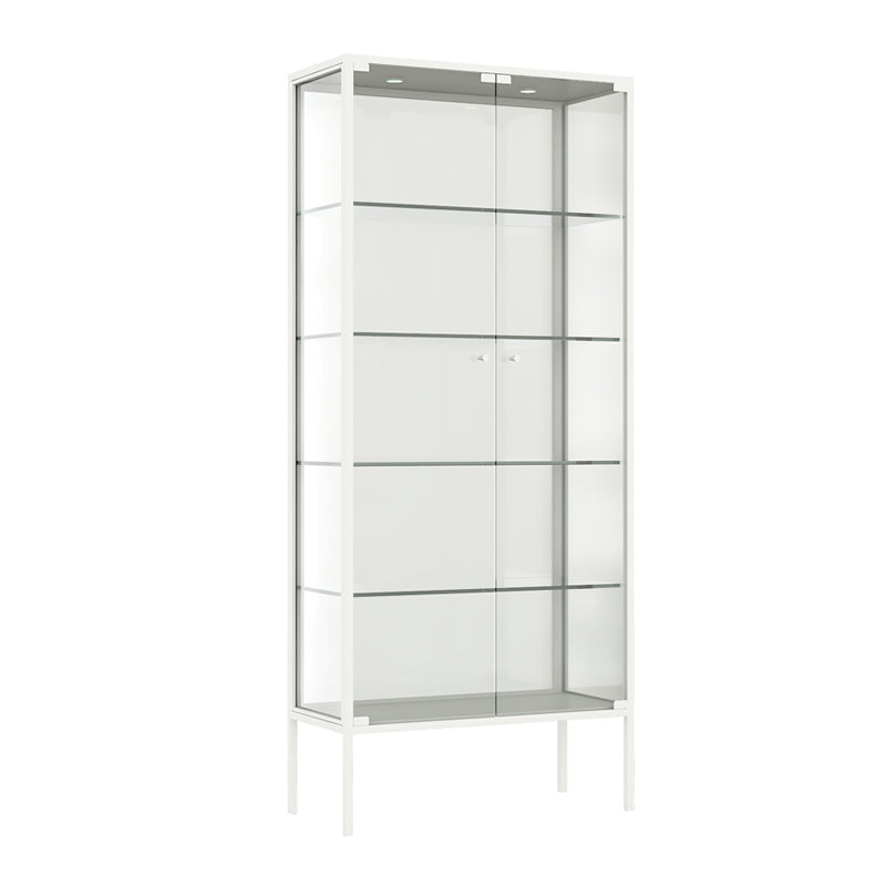 Modern Steel Curio Cabinet Standard 14" W Cabinet for Dining Room