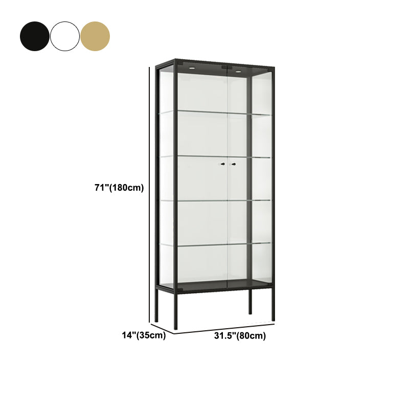 Modern Steel Curio Cabinet Standard 14" W Cabinet for Dining Room