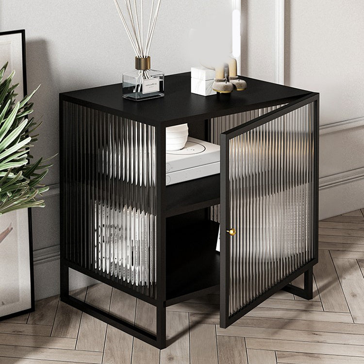 Modern Metal Bed Nightstand 1-Shelf Legs Included Bed Cabinet