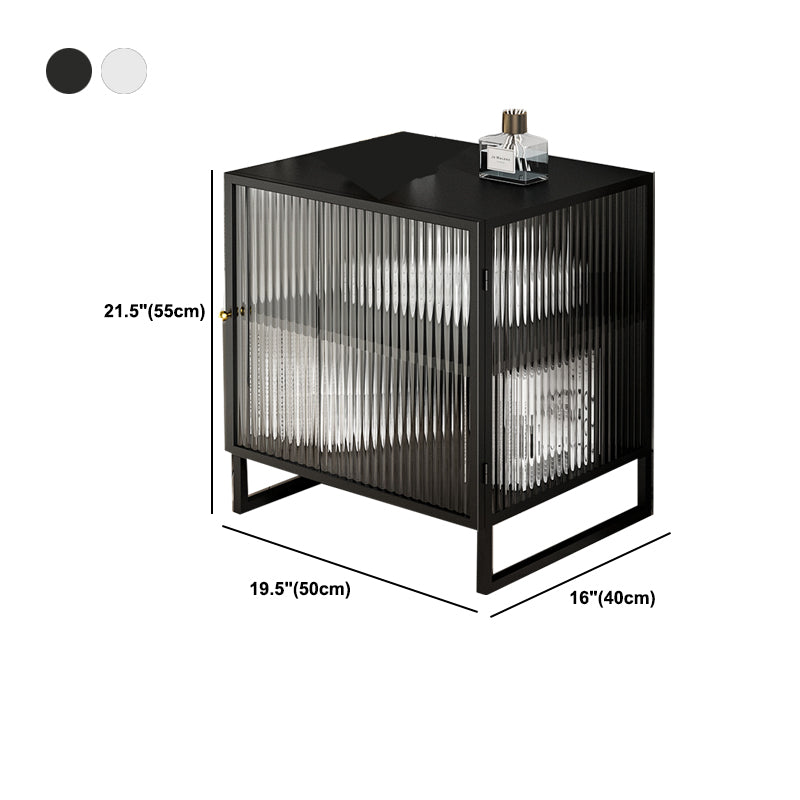 Modern Metal Bed Nightstand 1-Shelf Legs Included Bed Cabinet