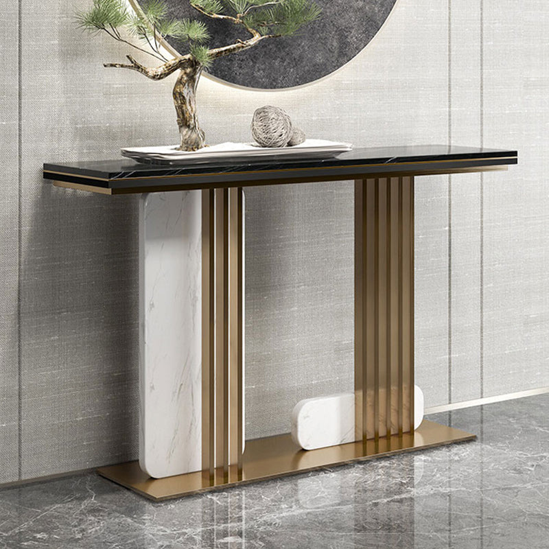 13.8" W Console Table Glam Slate Stain Resistant Rectangle End Table