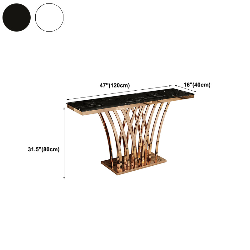 15.7" W Glam Console Table Rectangle Scratch Resistant Slate Console