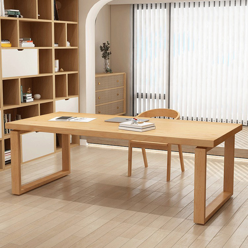 Contemporary Office Desk Rectangular Solid Wood Writing Desk