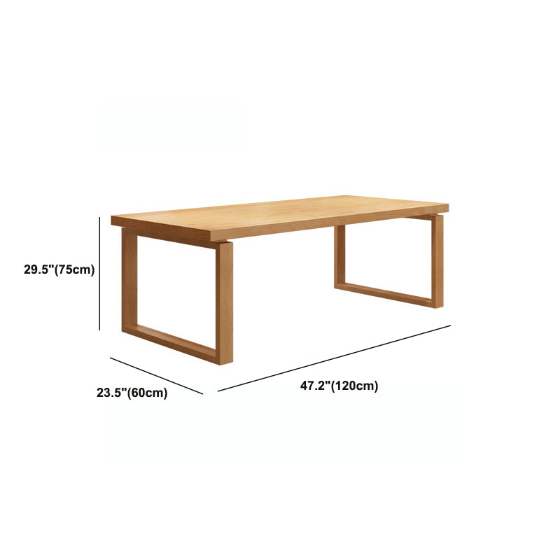 Contemporary Office Desk Rectangular Solid Wood Writing Desk