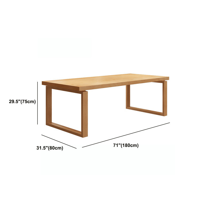 Contemporary Office Desk Rectangular Solid Wood Writing Desk