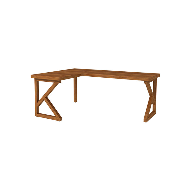 Modern Style L-shape Office Desk Brown Wooden Writing Desk for Home