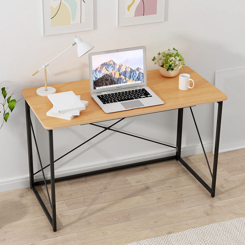 Contemporary Wood Standing Desk Folding Rectangular Writing Desk in Yellow