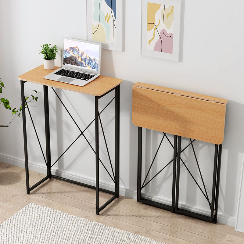 Contemporary Wood Standing Desk Folding Rectangular Writing Desk in Yellow