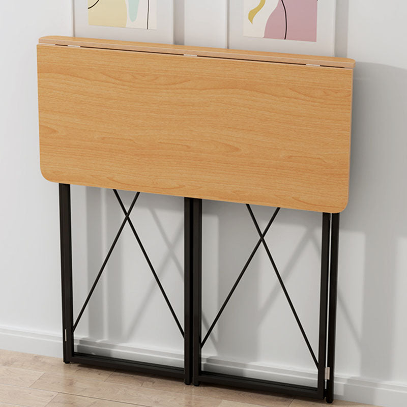 Contemporary Wood Standing Desk Folding Rectangular Writing Desk in Yellow