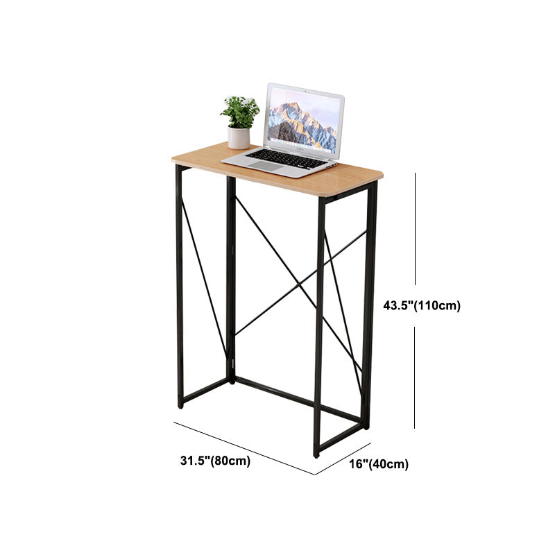 Contemporary Wood Standing Desk Folding Rectangular Writing Desk in Yellow