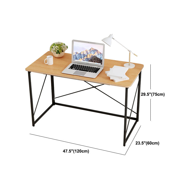 Contemporary Wood Standing Desk Folding Rectangular Writing Desk in Yellow