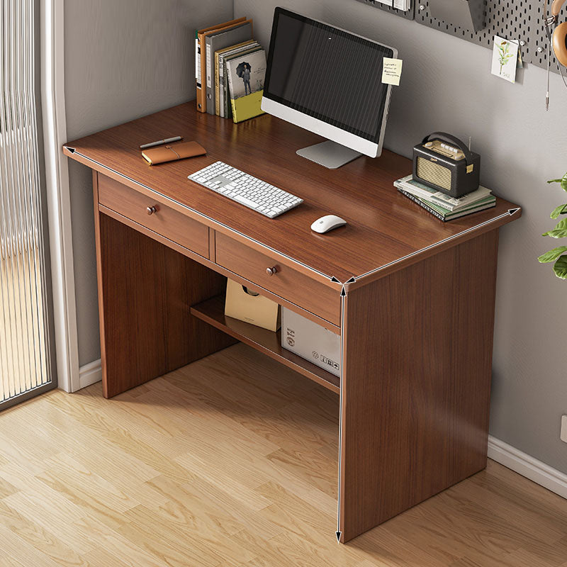 Modern Wooden Writing Desk Rectangular Office Desk with 2 Drawers