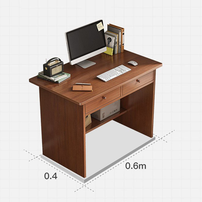 Modern Wooden Writing Desk Rectangular Office Desk with 2 Drawers