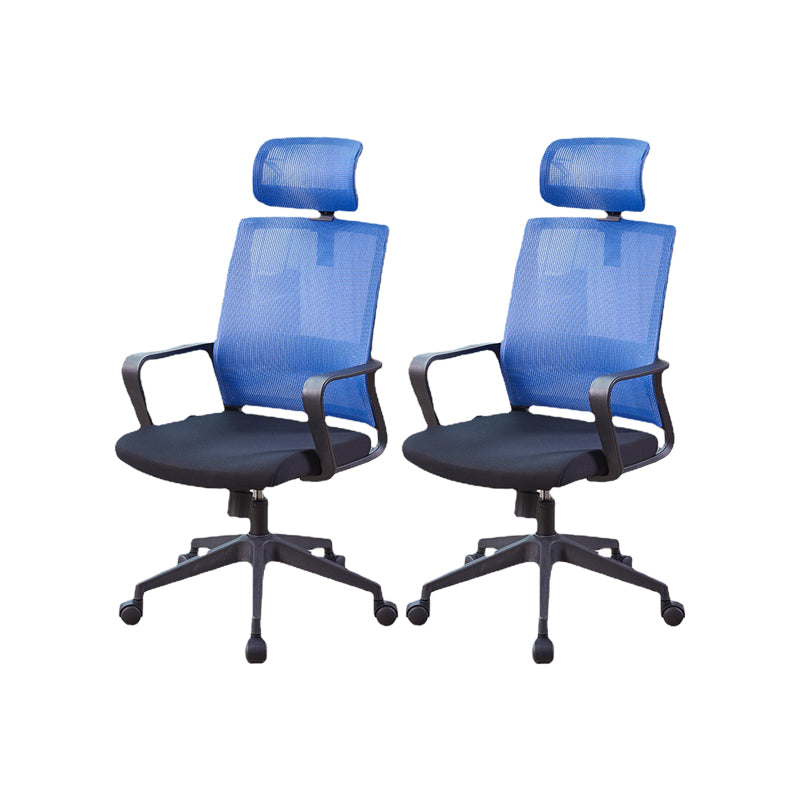 Modern Fixed Arms Chair  Height-adjustable Office Chair with Wheels