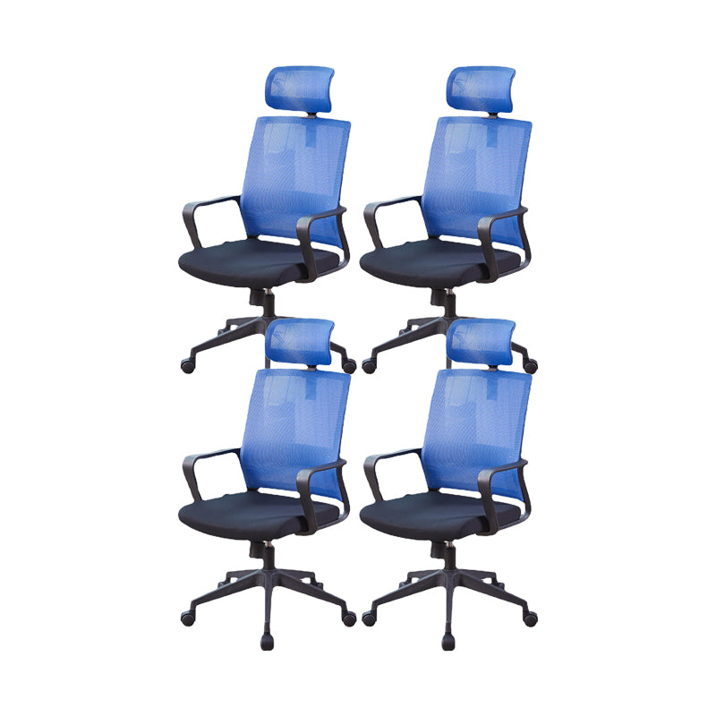 Modern Fixed Arms Chair  Height-adjustable Office Chair with Wheels