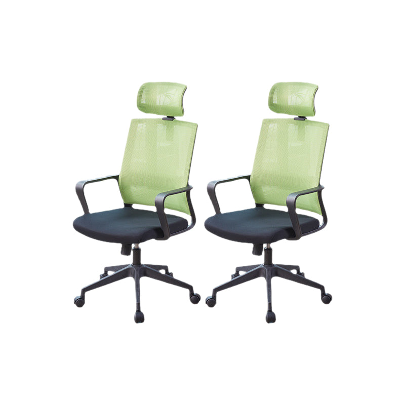 Modern Fixed Arms Chair  Height-adjustable Office Chair with Wheels