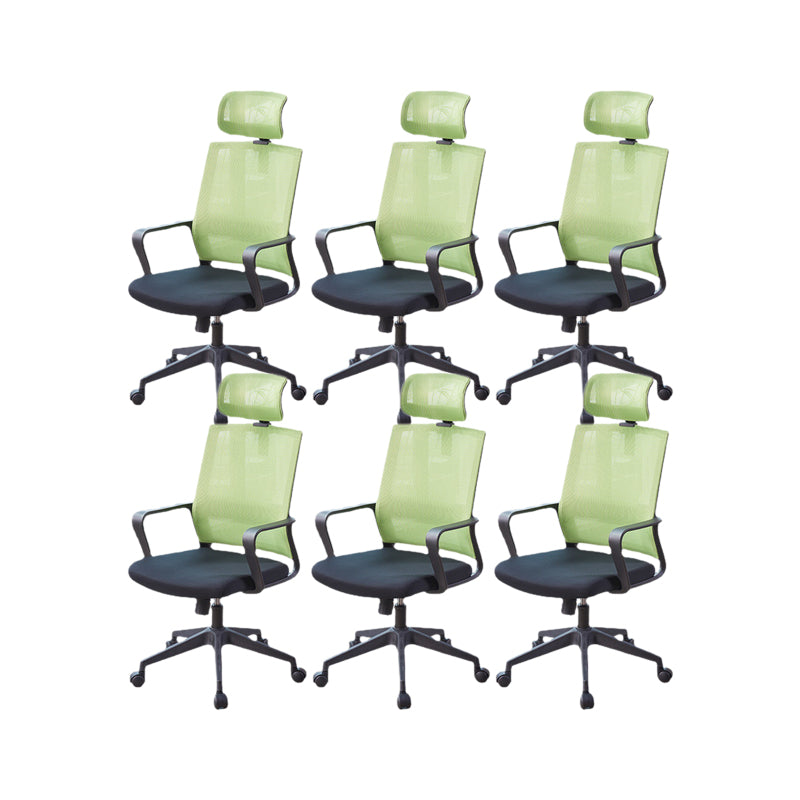 Modern Fixed Arms Chair  Height-adjustable Office Chair with Wheels