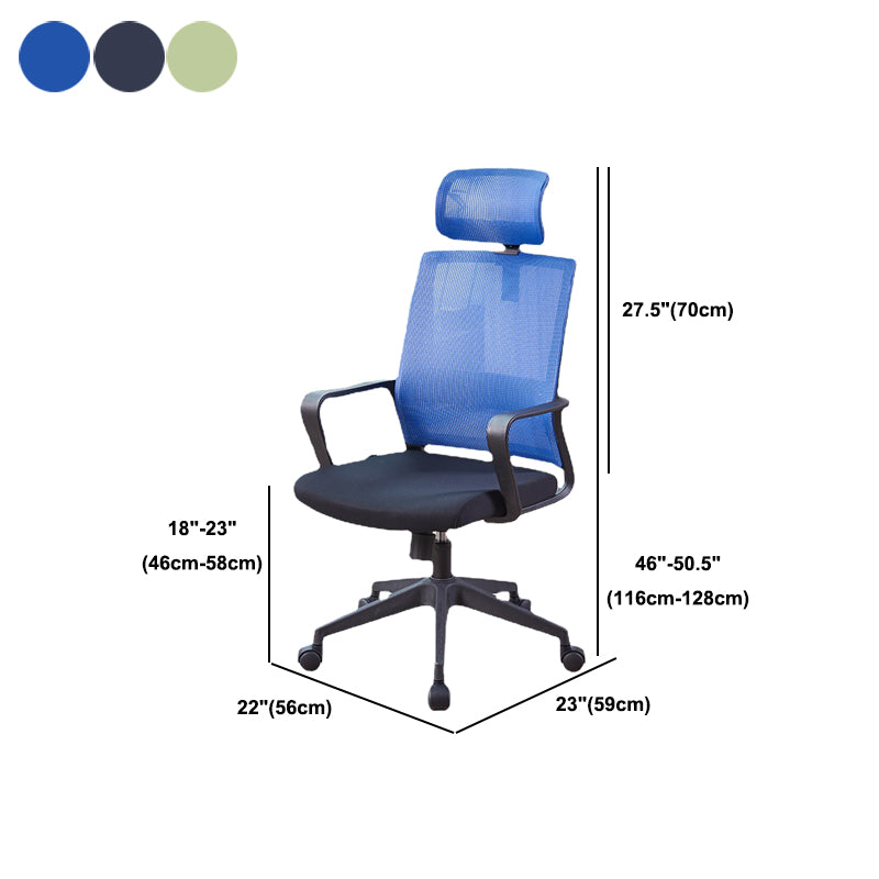 Modern Fixed Arms Chair  Height-adjustable Office Chair with Wheels