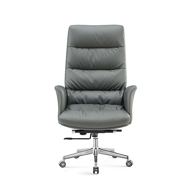 Modern Fixed Arms Desk Chair Height-adjustable Office Chair with Wheels