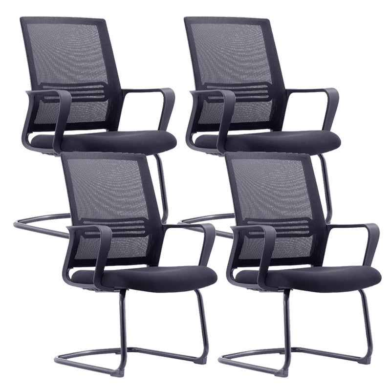 Modern & Contemporary Mid-Back Chair Black Desk Chair Microfiber Office Chair