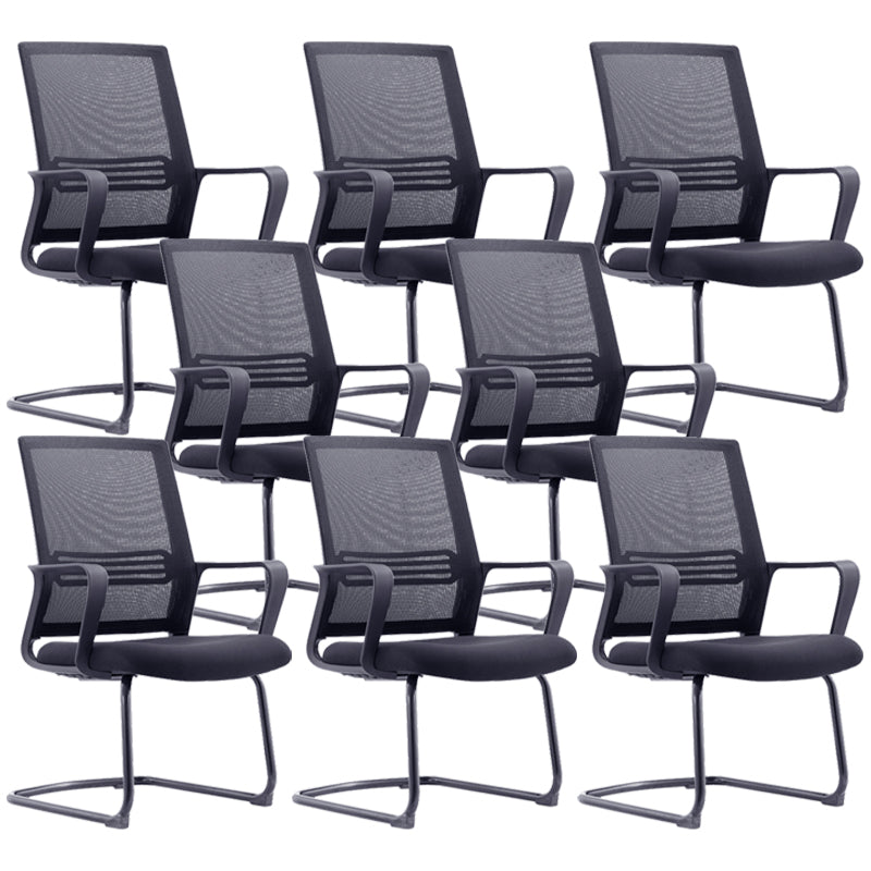 Modern & Contemporary Mid-Back Chair Black Desk Chair Microfiber Office Chair