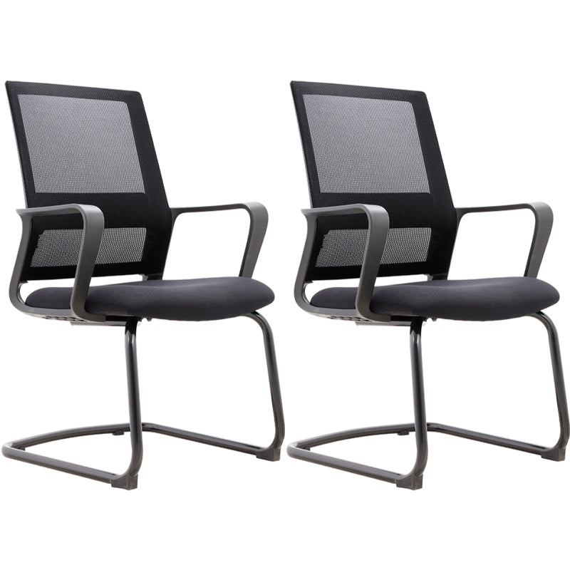 Modern & Contemporary Mid-Back Chair Black Desk Chair Microfiber Office Chair