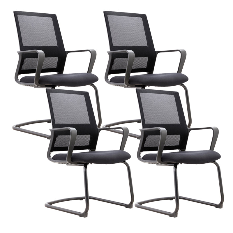 Modern & Contemporary Mid-Back Chair Black Desk Chair Microfiber Office Chair