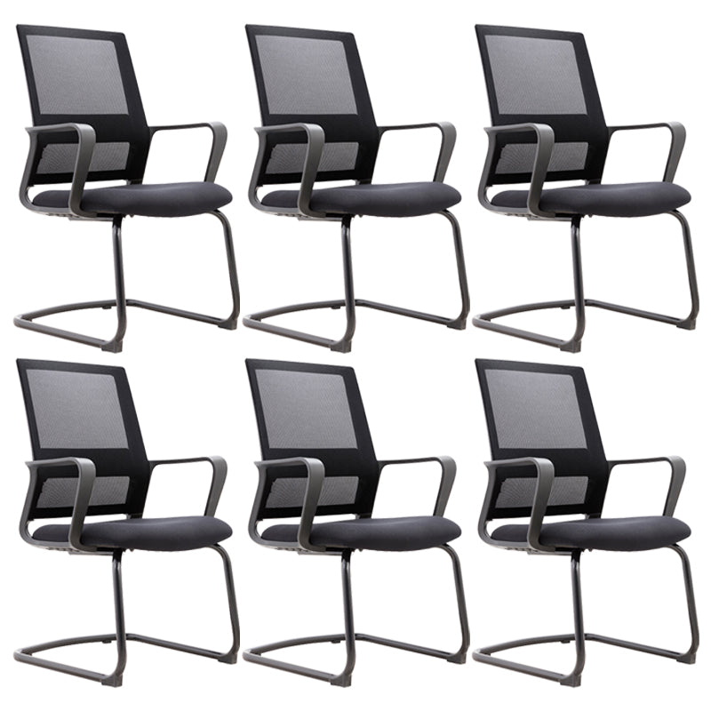 Modern & Contemporary Mid-Back Chair Black Desk Chair Microfiber Office Chair