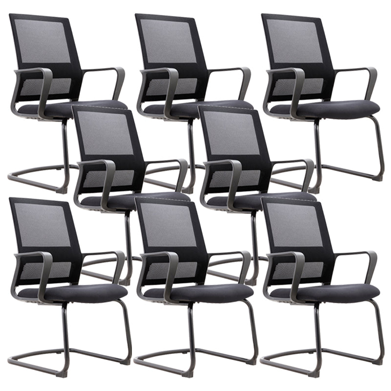 Modern & Contemporary Mid-Back Chair Black Desk Chair Microfiber Office Chair