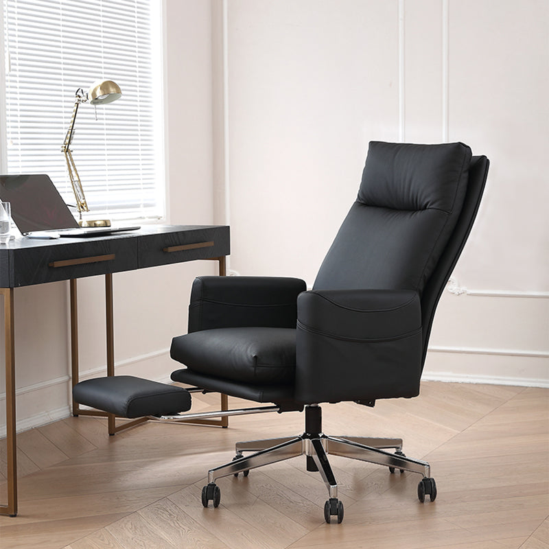 Modern Fixed Arms Managers Chair Height-adjustable Chair with Wheels