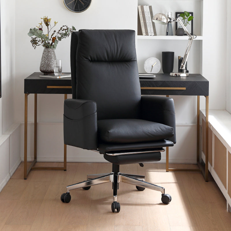 Modern Fixed Arms Managers Chair Height-adjustable Chair with Wheels